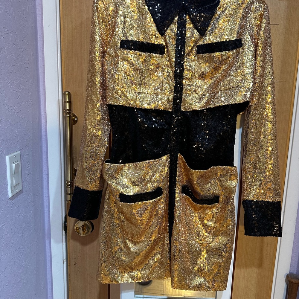 GOLD SEQUENCE DRESS